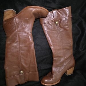 Coach Chestnut Leather Mid-Calf Boots